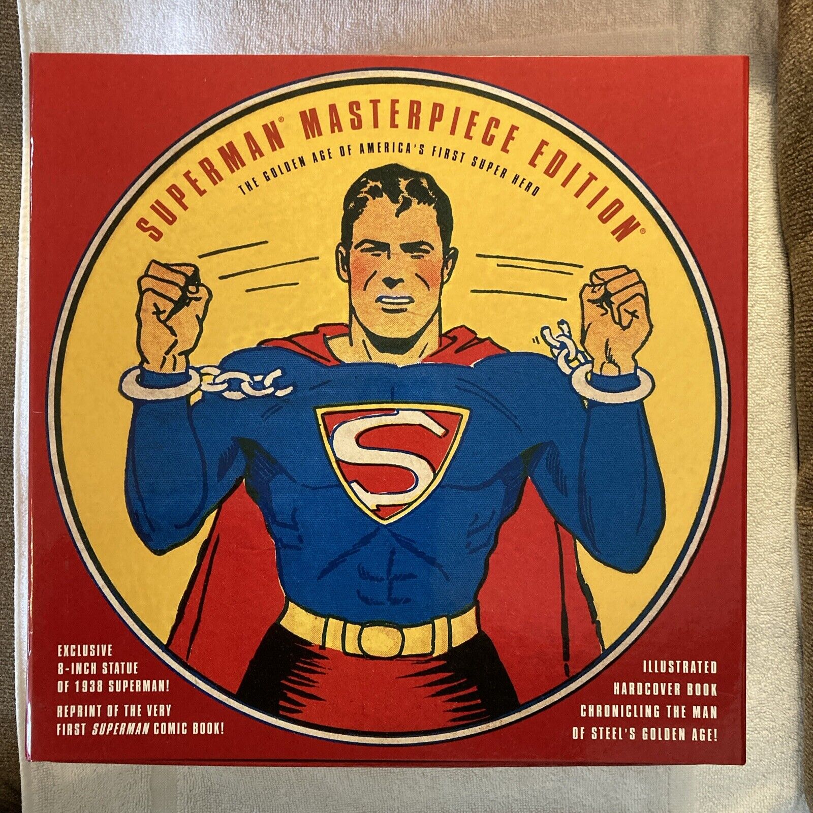 Superman Masterpiece Edition 8” Statue Hardcover Book & 1st Comic Repro 1999 NIB
