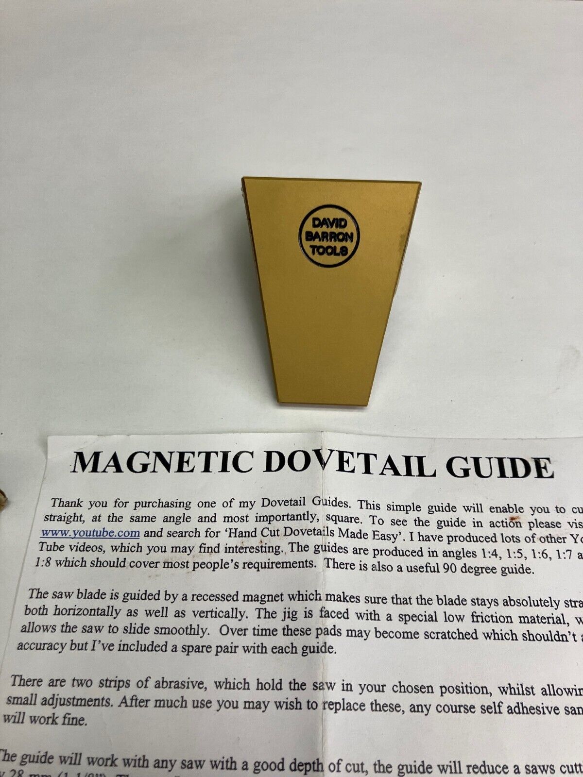 DOVETAIL GUIDE BY DAVID BARRON  1:6 TOOLS FOR FINE WOODWORKING 