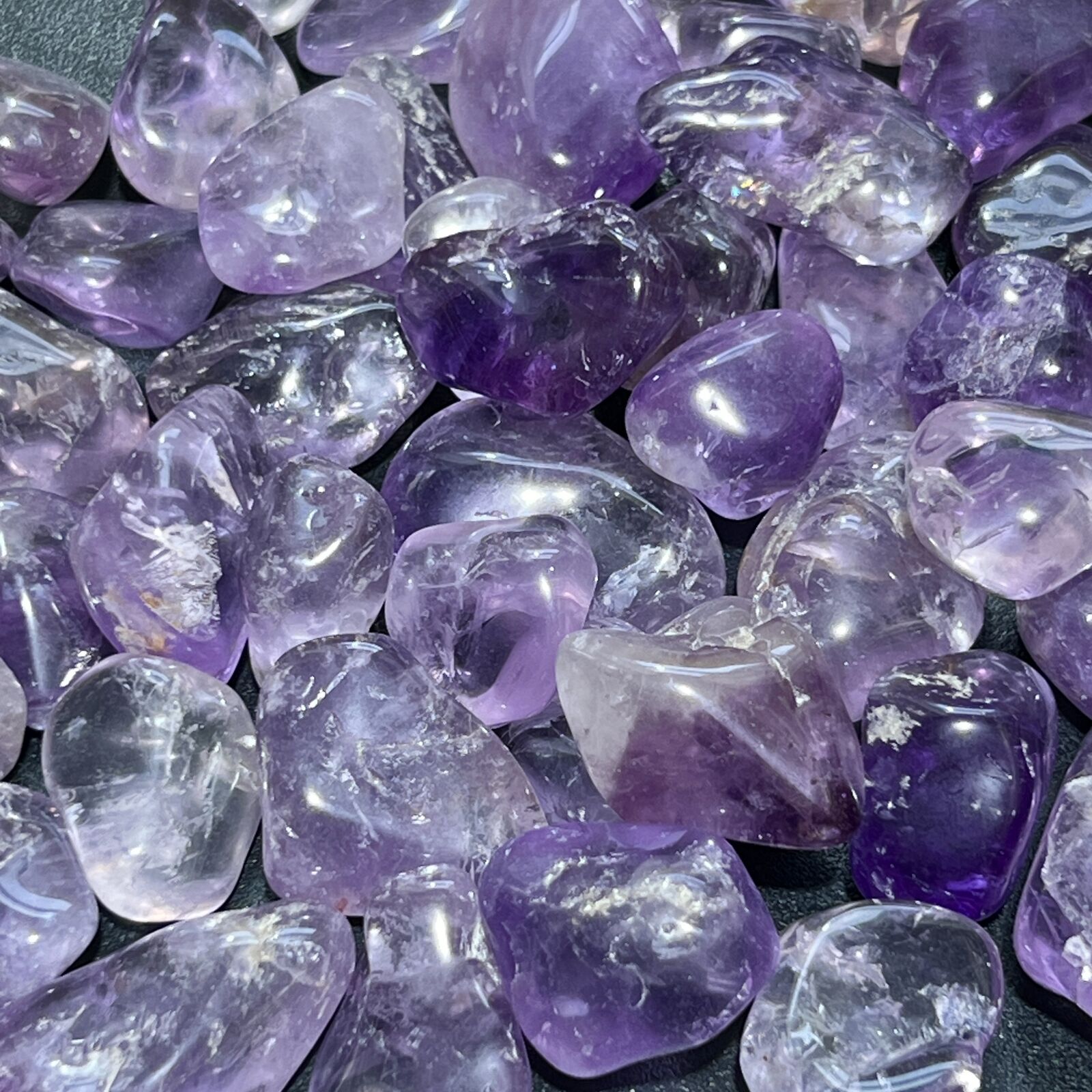 Amethyst Tumbled (1 Kilo)(2.2 LBs) Bulk Wholesale Lot Polished Natural Gemstones
