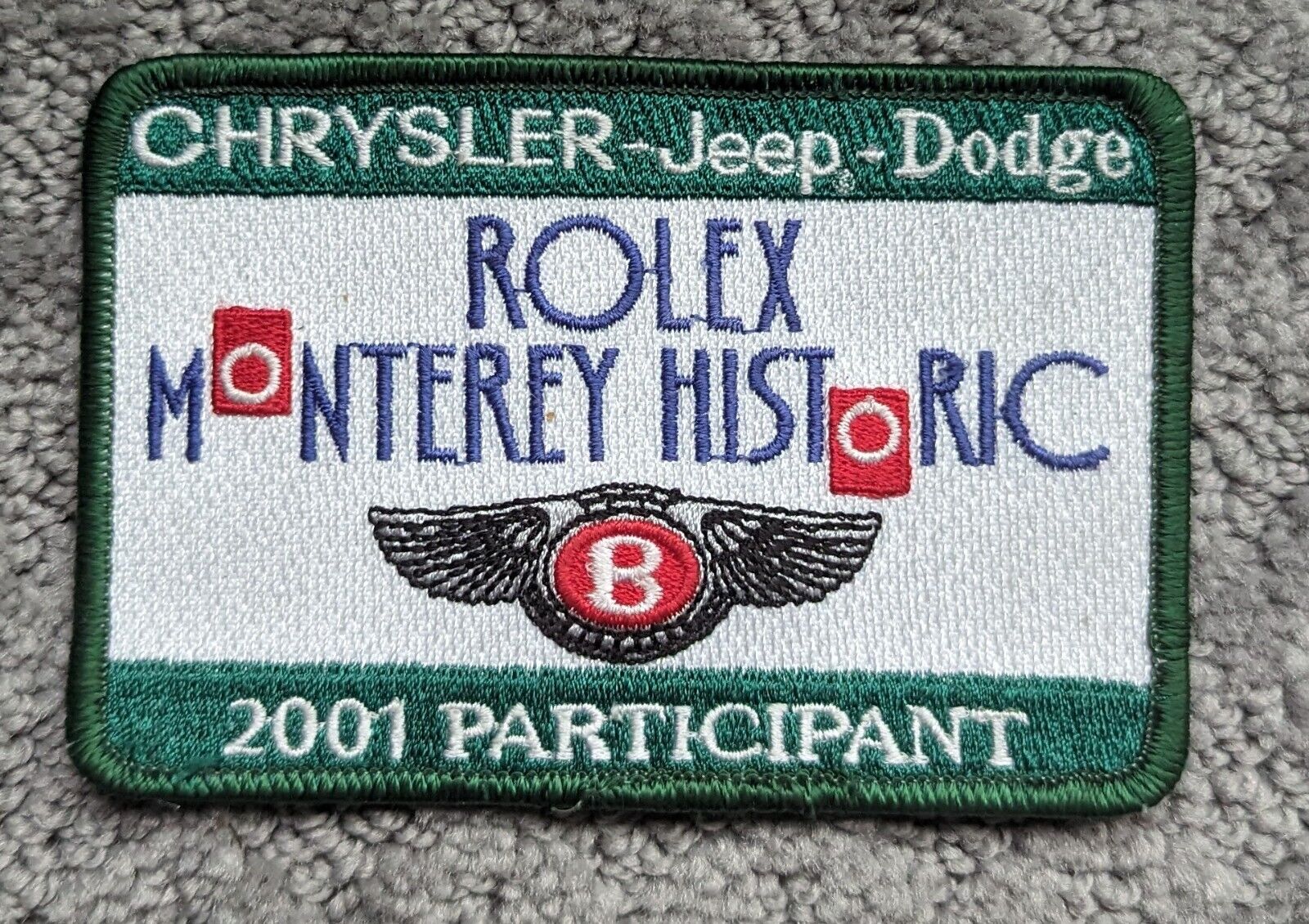 ROLEX MONTEREY HISTORIC - BENTLEY - 2001 PARTICIPANT Patch
