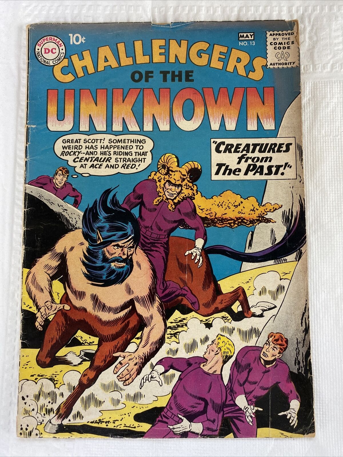 Vintage CHALLENGERS OF THE UNKNOWN #13 7.0 HIGHER GRADE 1960 OW/W PAGES G EIDE
