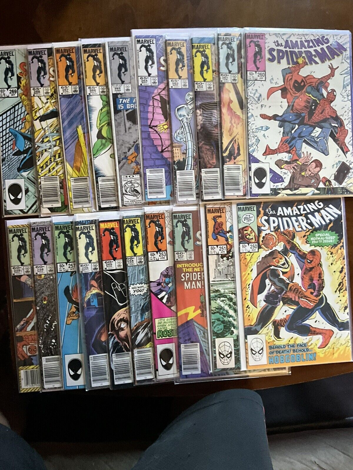 The Amazing Spider Man 20 Bk lot. Complete Run , Every Issue, #s 250-269.