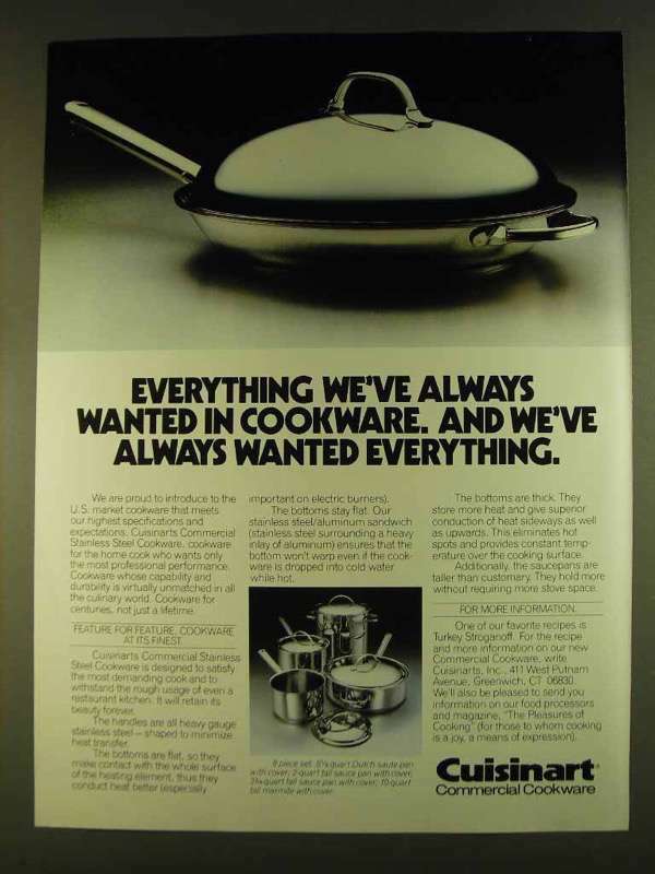 1980 Cuisinart Stainless Steel Cookware Ad - Wanted