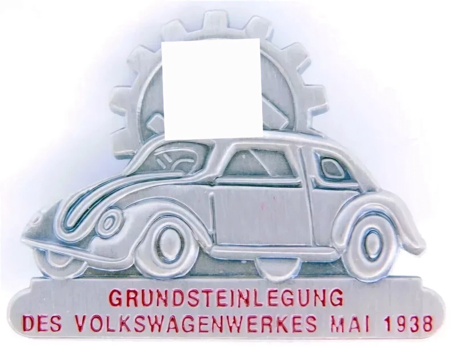 VERY RARE German 1938 Volkswagen VW Ground Breaking Plant Works Badge Pin