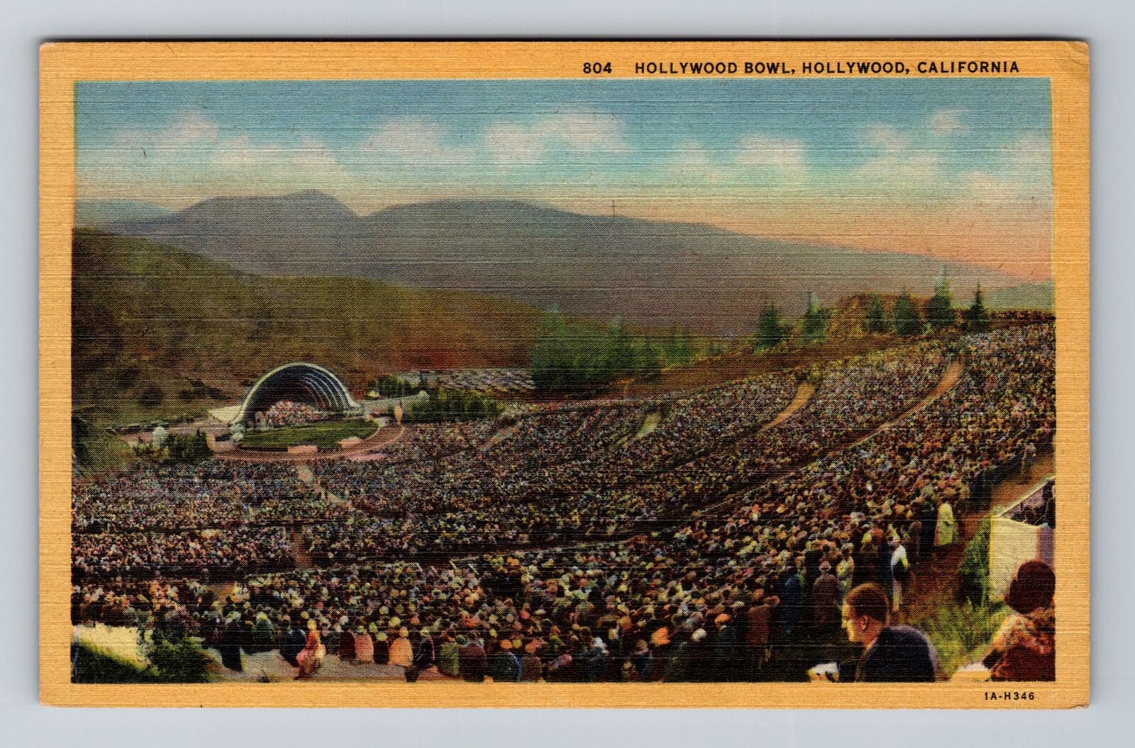 Hollywood CA-California, Hollywood Bowl, Antique Souvenir Vintage Postcard
