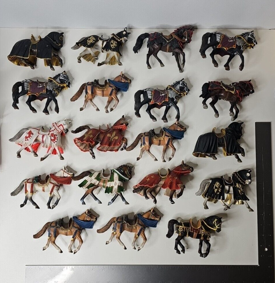 Large Lot of 19 Schleich Branded Horses - Drssage, Medieval, More