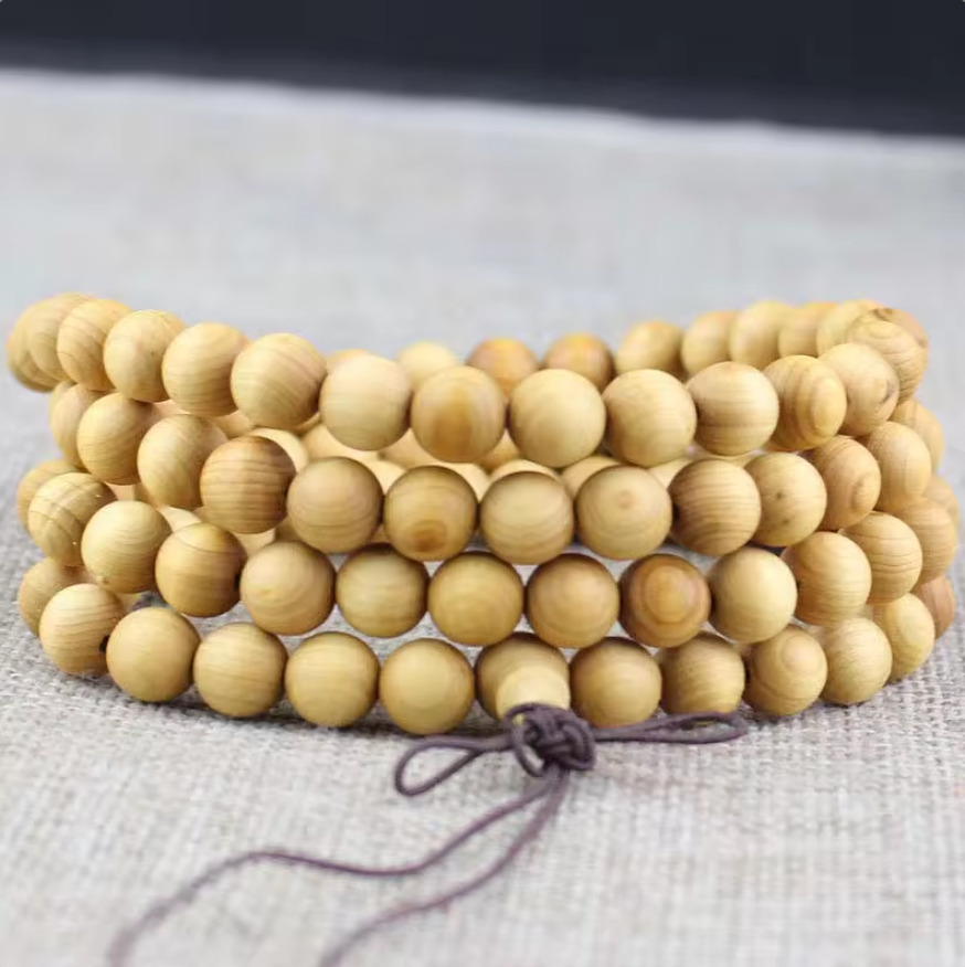 CREATIVITY Thuja Wood 108 8mm Buddhist Prayer Wood Bead Mala Necklace/Bracelet