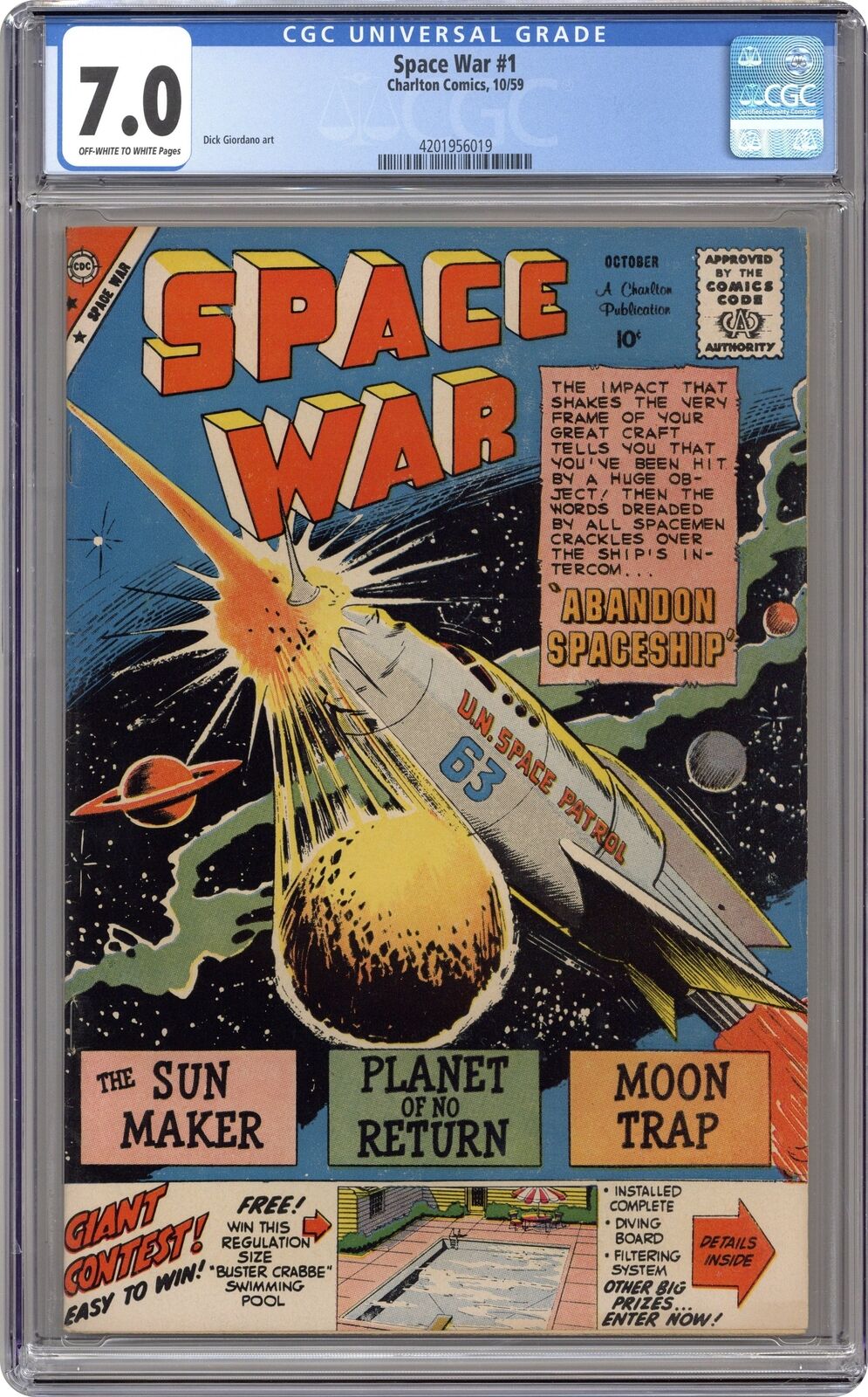 Space War #1 CGC 7.0 1959 4201956019