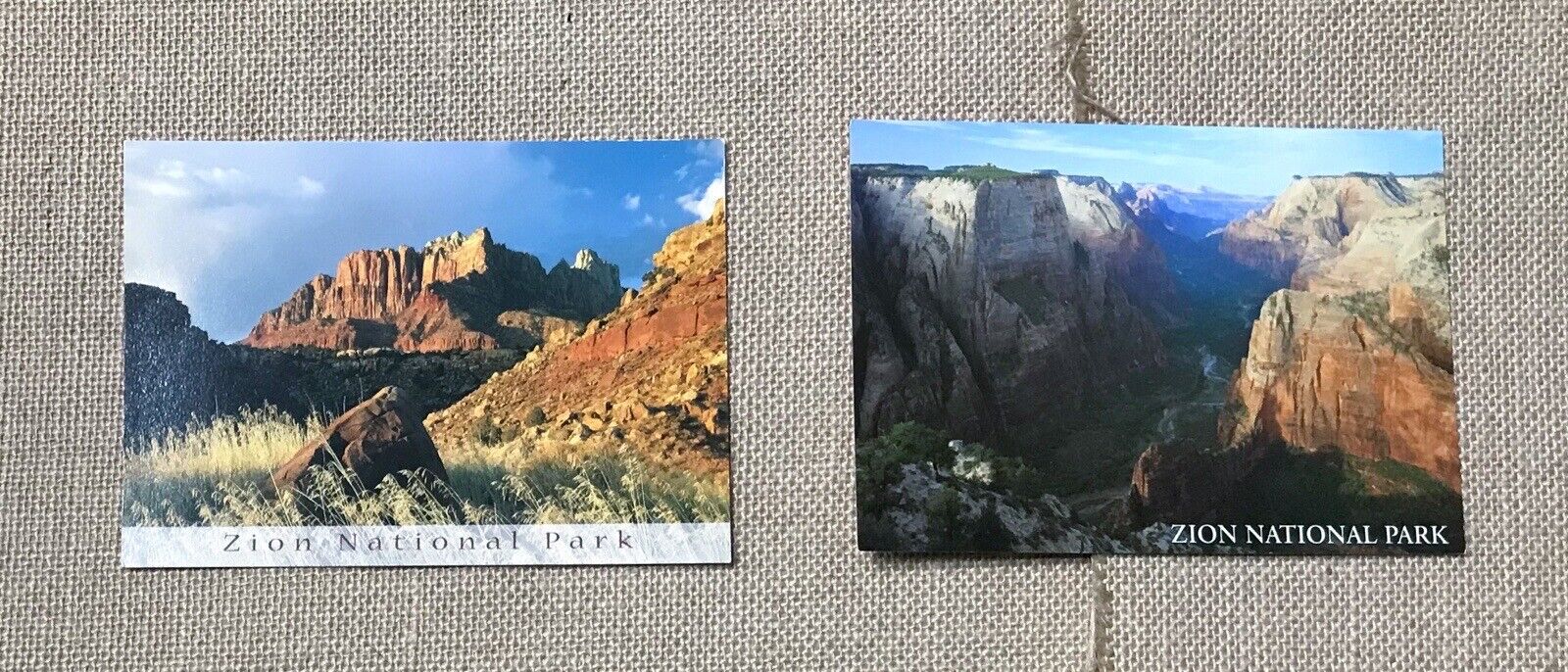 Vintage Zion National Park Postcards Set Of Two Ephemera