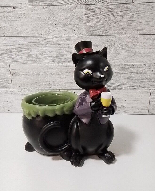 Yankee Candle Votive Tea Light Holder V/H TL/H SOPHIA SIR Black CAT with BEER
