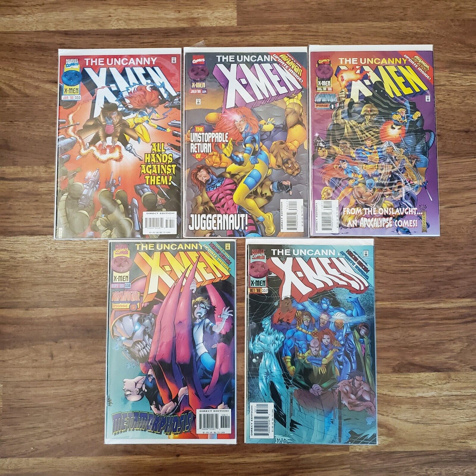 The Uncanny X-Men #333, #334, #335, #336, #337 (Marvel Comics 1996)
