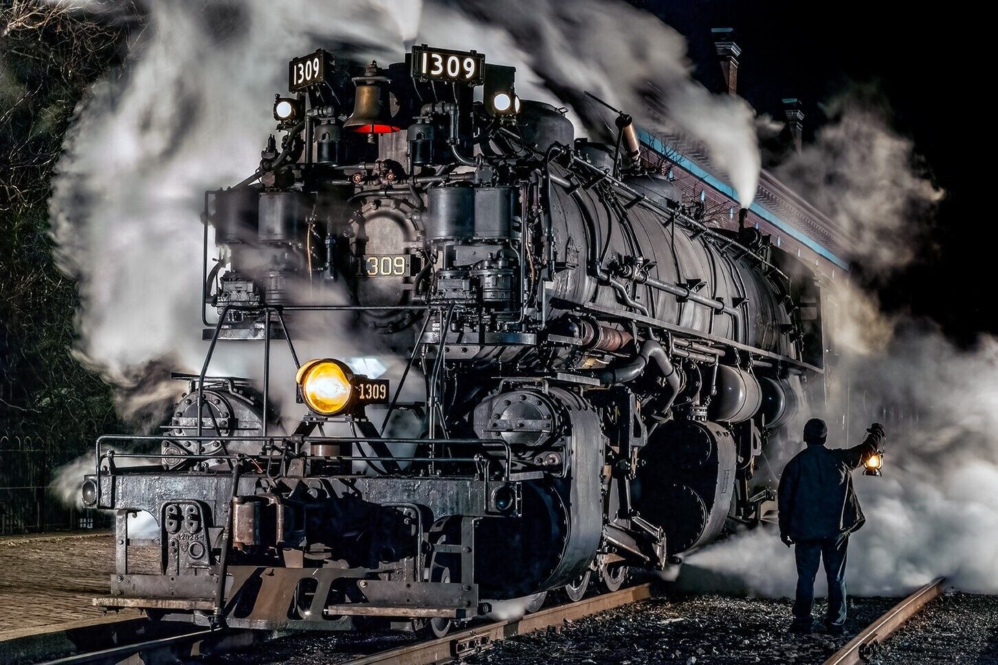 12x18 Photo Chesapeake Ohio C&O #1309 Western Maryland 2-6-6-2 steam locomotive
