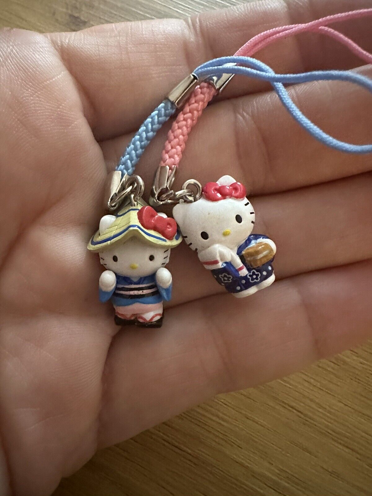 Lot Of 2 Hello Kitty Gotochi Keychain Cell Phone Charms No Tag (2003, 2005)