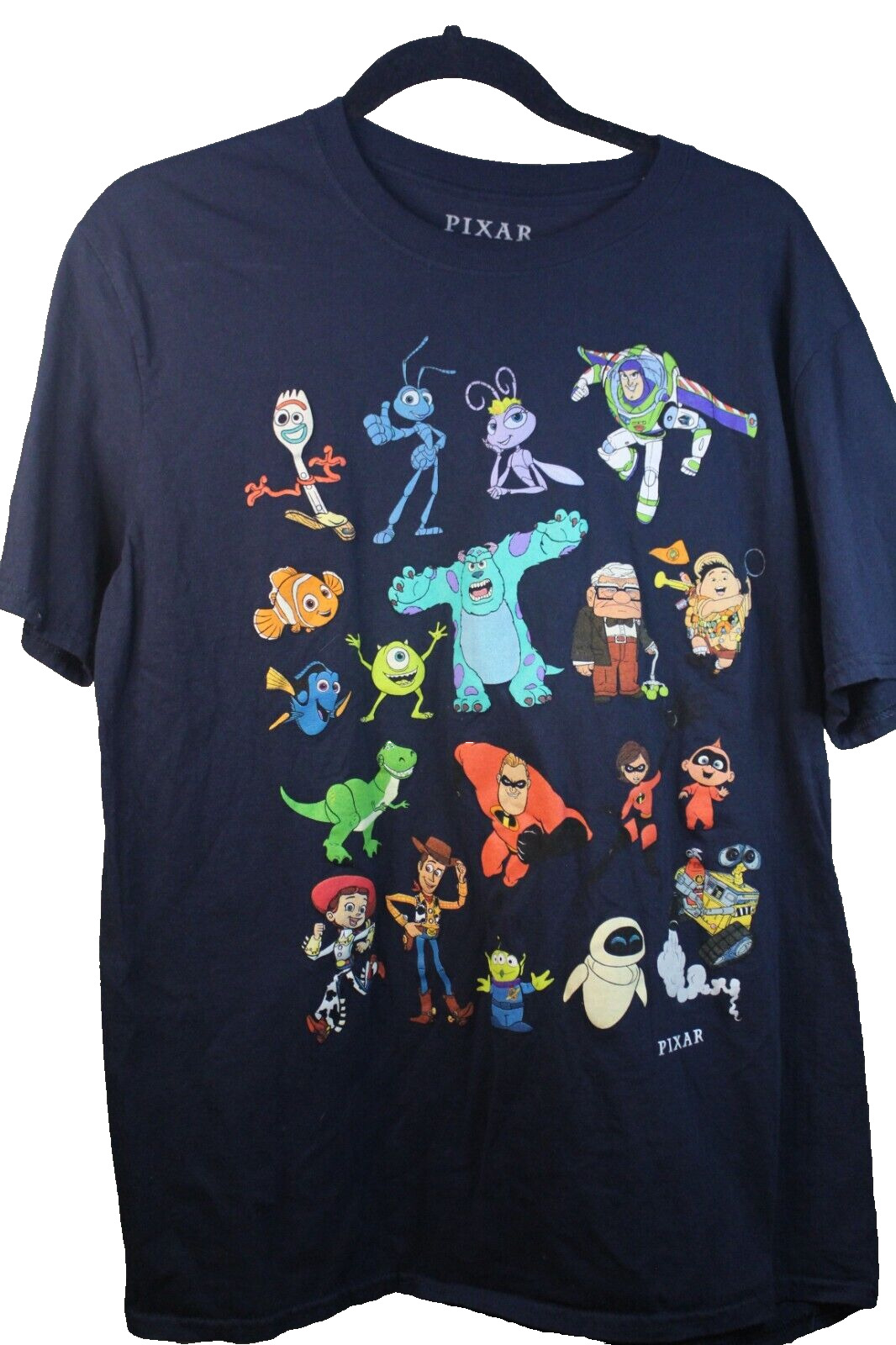 Disney’s Pixar Animation Characters Monsters Inc Up Toy Story T-Shirt Size Large