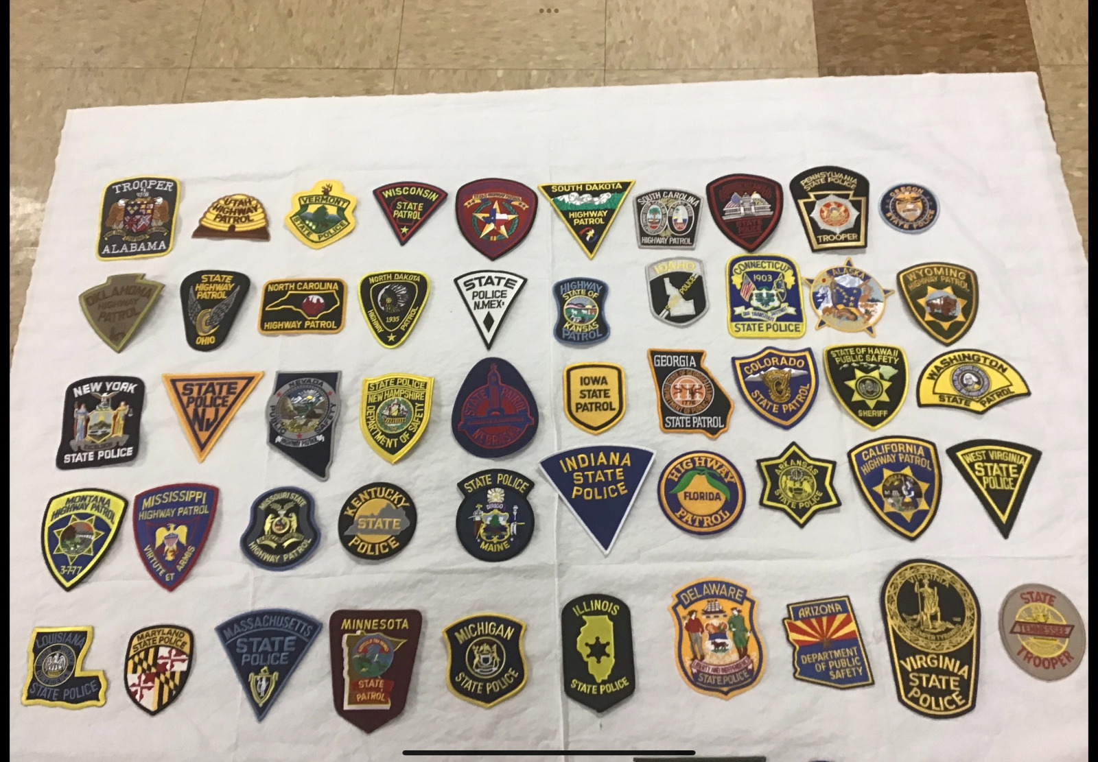 Police collectors patch set 50 pieces all different state patches. All New