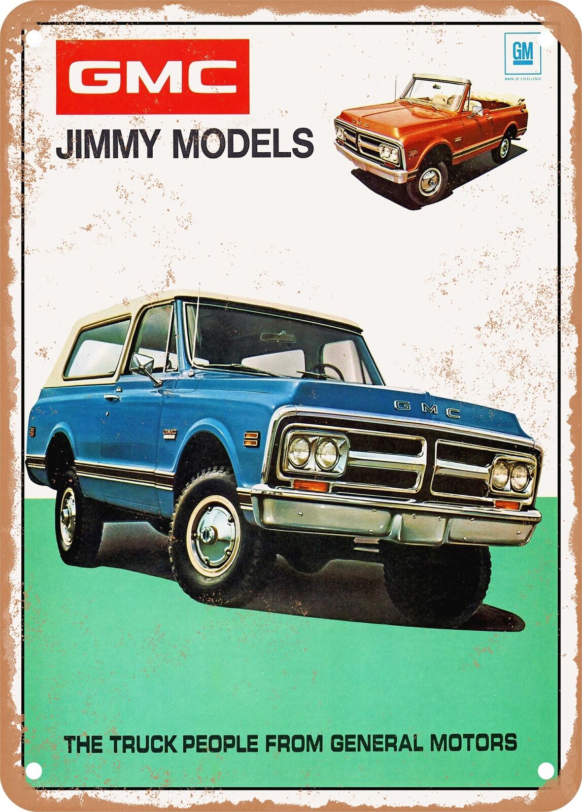 METAL SIGN - 1972 GMC Jimmy Models Vintage Ad