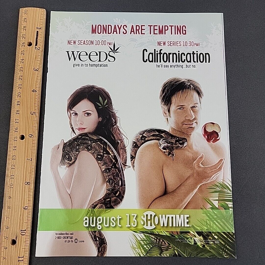 2007 Print Ad WEEDS and Californication Showtime Series Promo Mondays Tempting