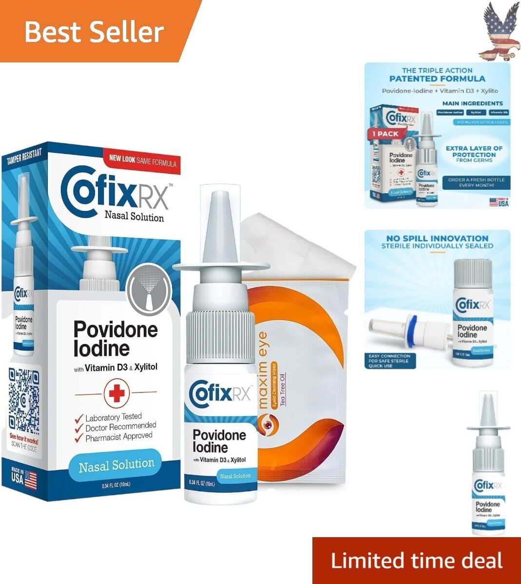 CofixRX Antiviral Nasal Spray - Fast-acting Triple Shield Protection - 1 pack