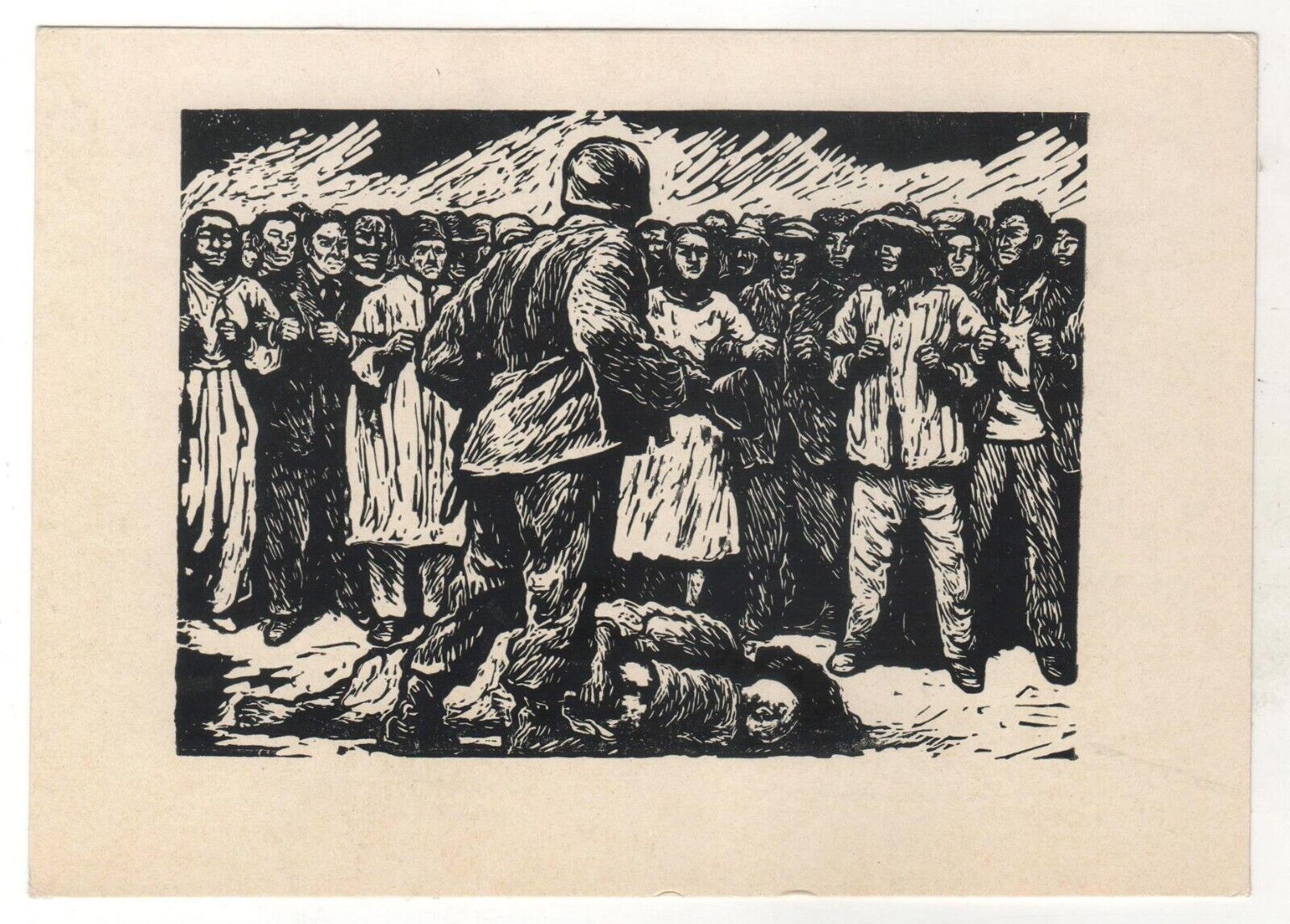 1960 People Nations against WAR Rally PROPAGANDA OLD Soviet Russian Postcard ART
