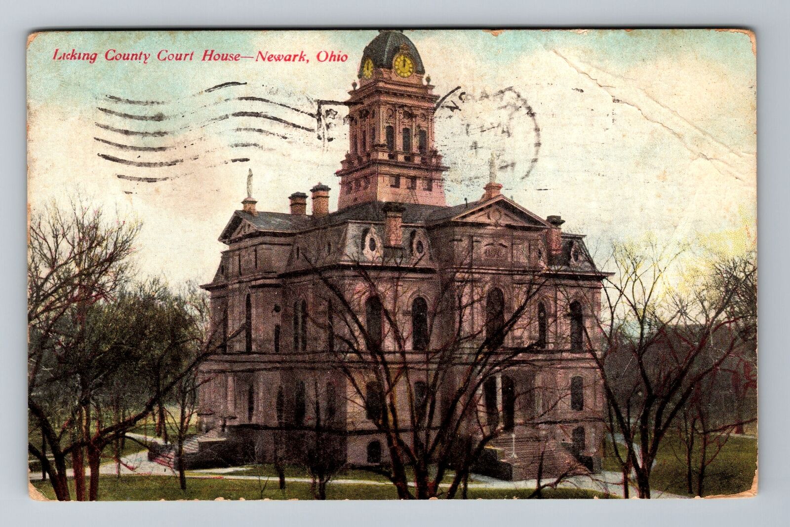 Newark OH-Ohio, Licking County Court House, c1909 Antique Vintage Postcard