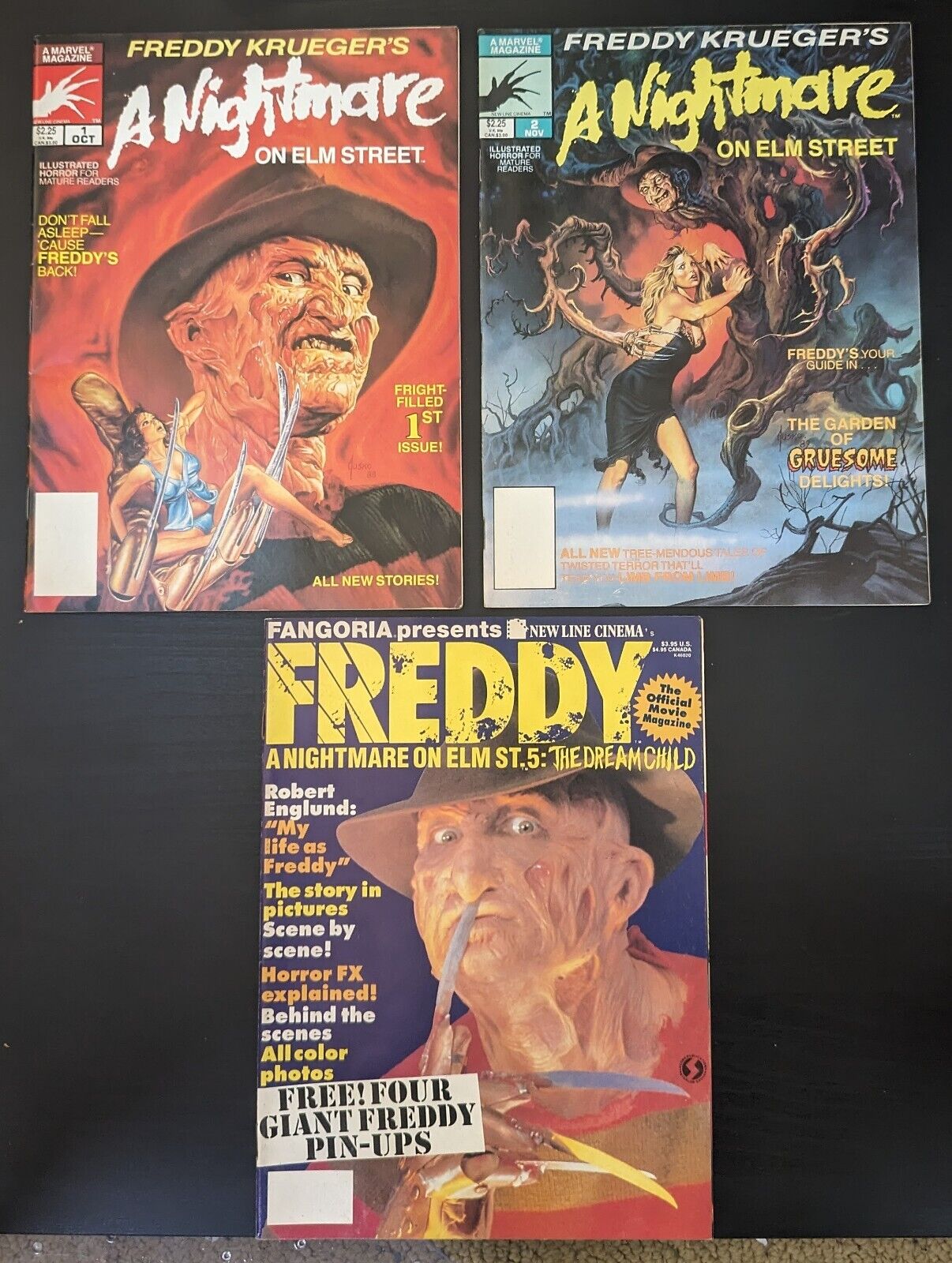 Freddy Krueger’s A Nightmare On Elm Street 1989 #1 #2 Marvel + Fangoria Magazine