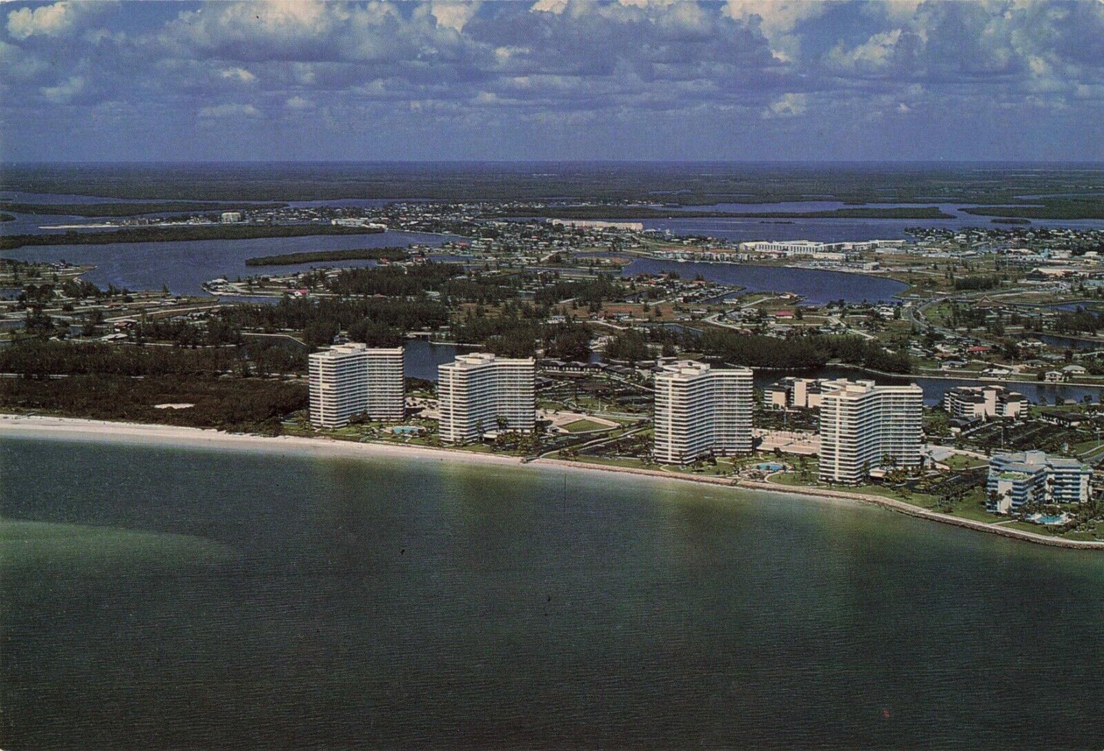 Marco Island FL Florida, South Seas Club Aerial View, Vintage Postcard