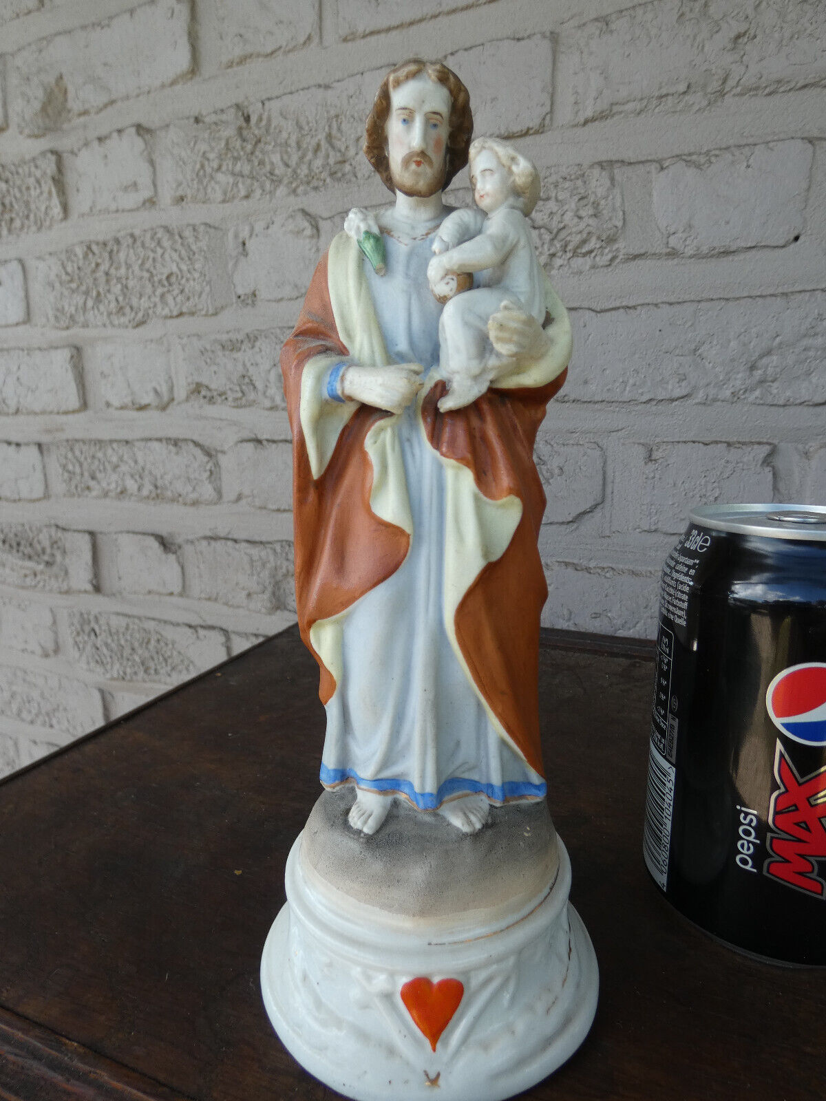 Vintage vieux paris porcelain saint joseph figurine statue