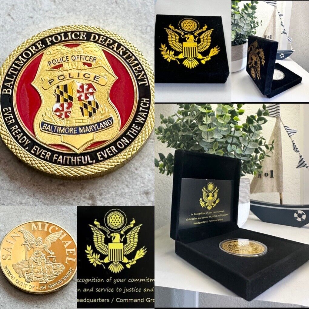 City of Baltimore Police Dept Challenge Coin With Special Velvet Case