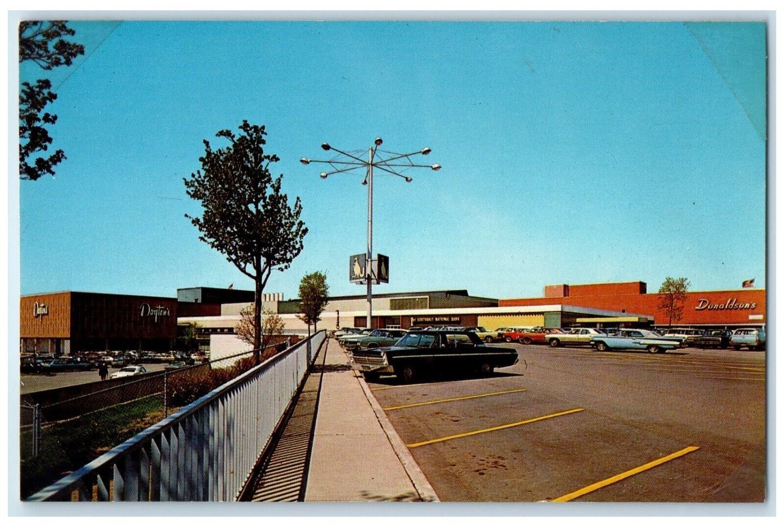 c1960 Southdale Center Parking Exterior Edina Minnesota Vintage Antique Postcard