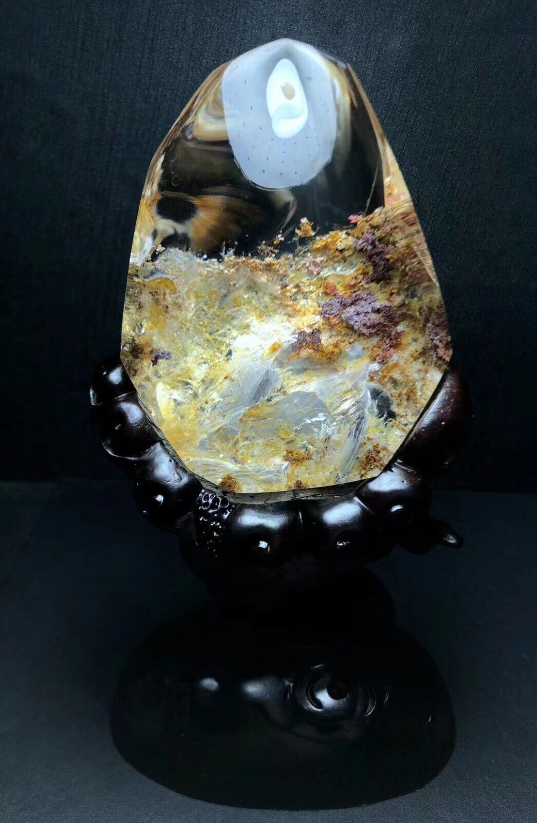 1.64lb Top Natural Colour Ghost Phantom Quartz Crystal Mineral Specimen Reiki+S