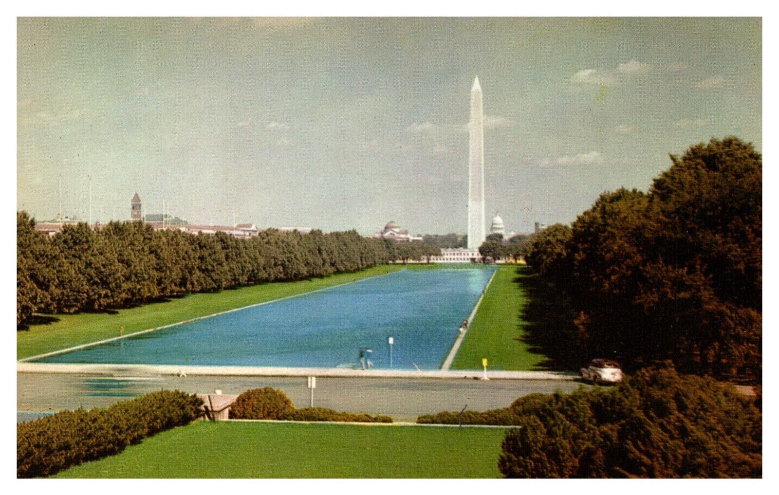 Washington D.C. Washington Monument from Lincoln Memorial Chrome Postcard