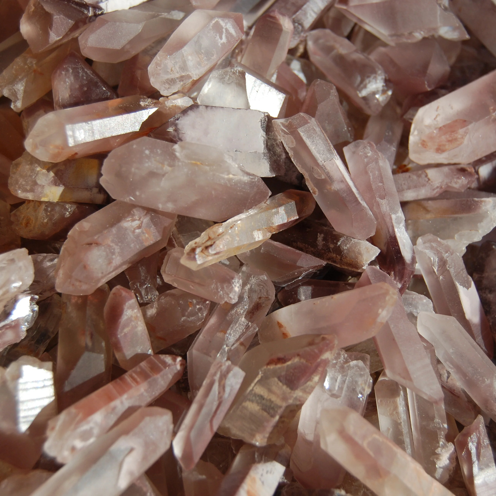 ONE Rare Pink Lithium Lemurian Quartz Crystal Point, Bahia, Brazil