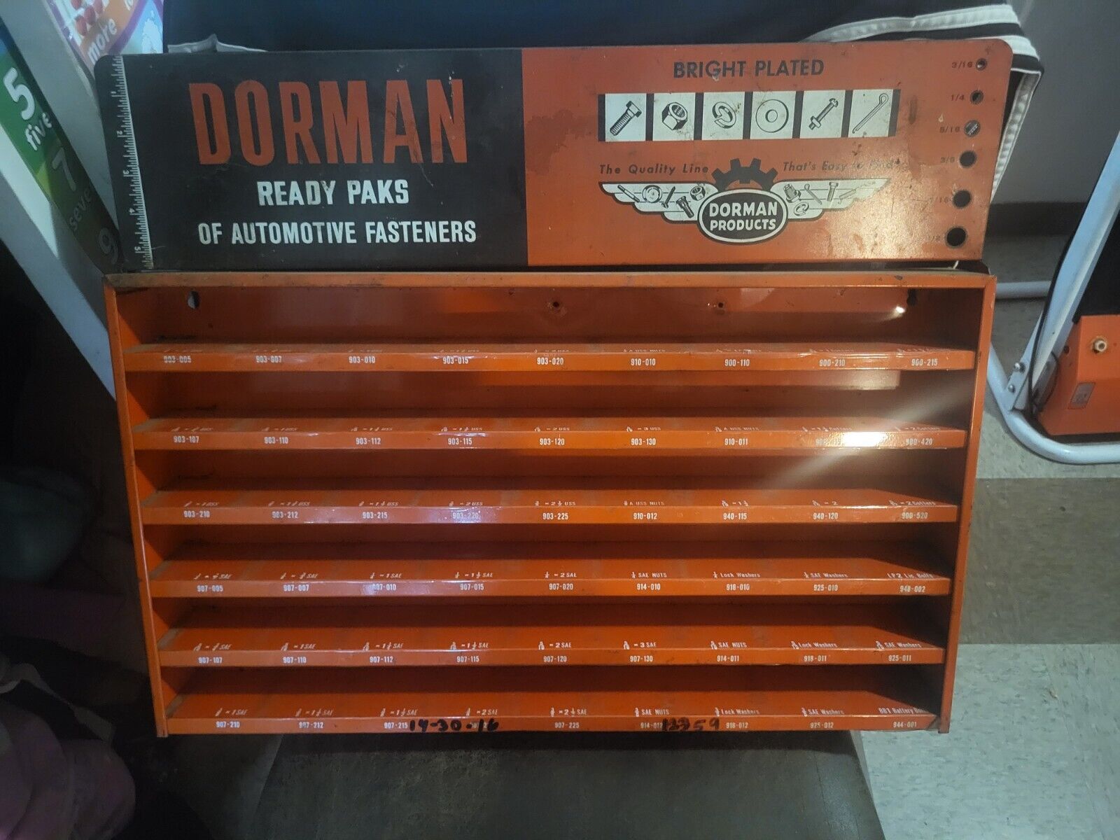 Vintage DORMAN Ready Paks of Automotive Fasteners Store Display Rack Cabinet