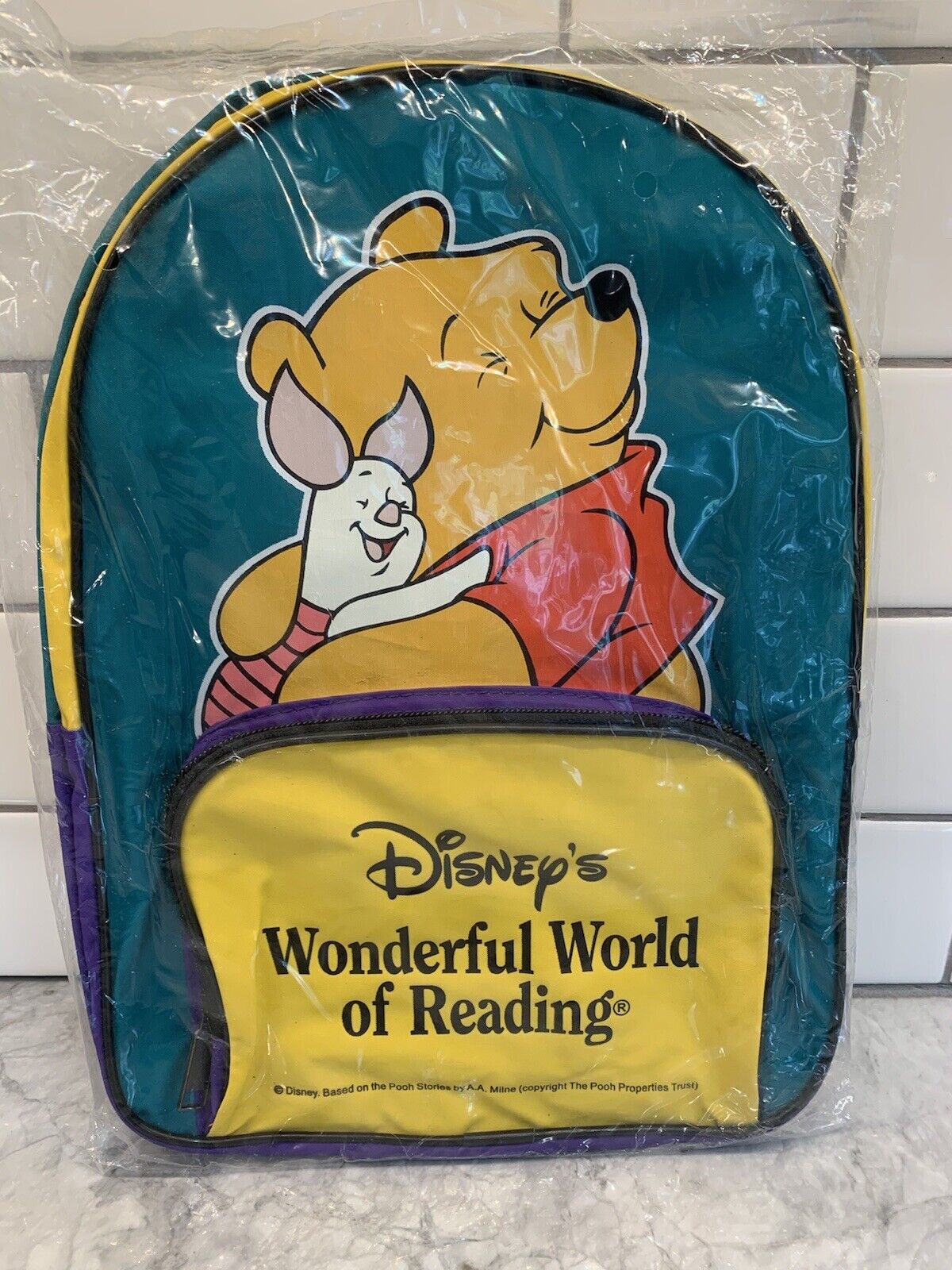 NEW Disney\'s Wonderful World Of Reading Winnie Pooh & Piglet Small Backpack VTG