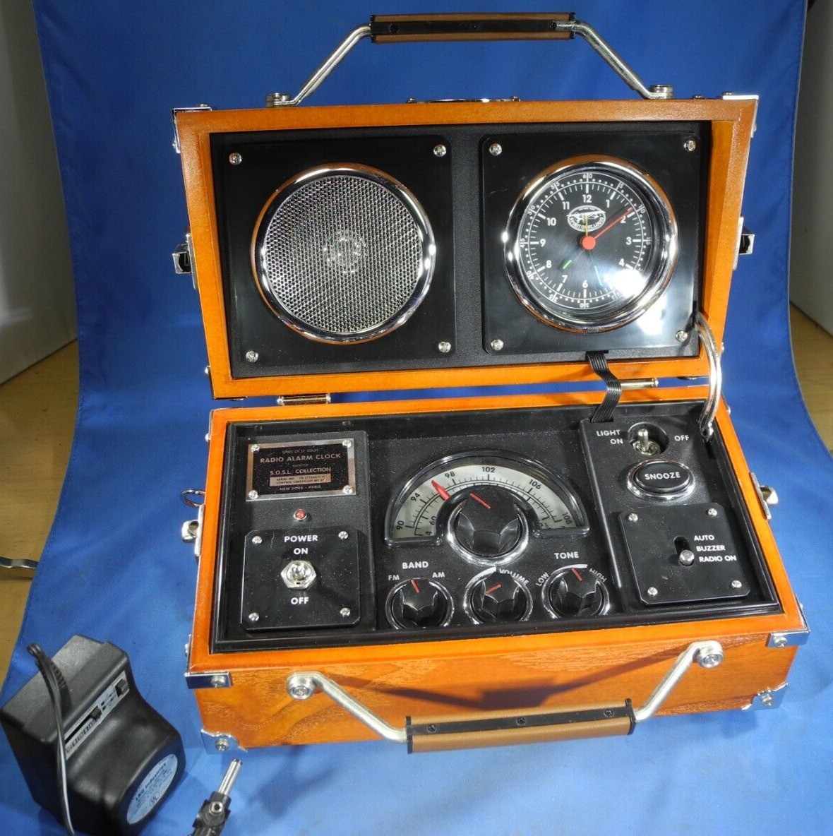 Spirit of ST Louis Radio Alarm Clock Aviator Case S.O.S.L. Radio (Tested & Nice)