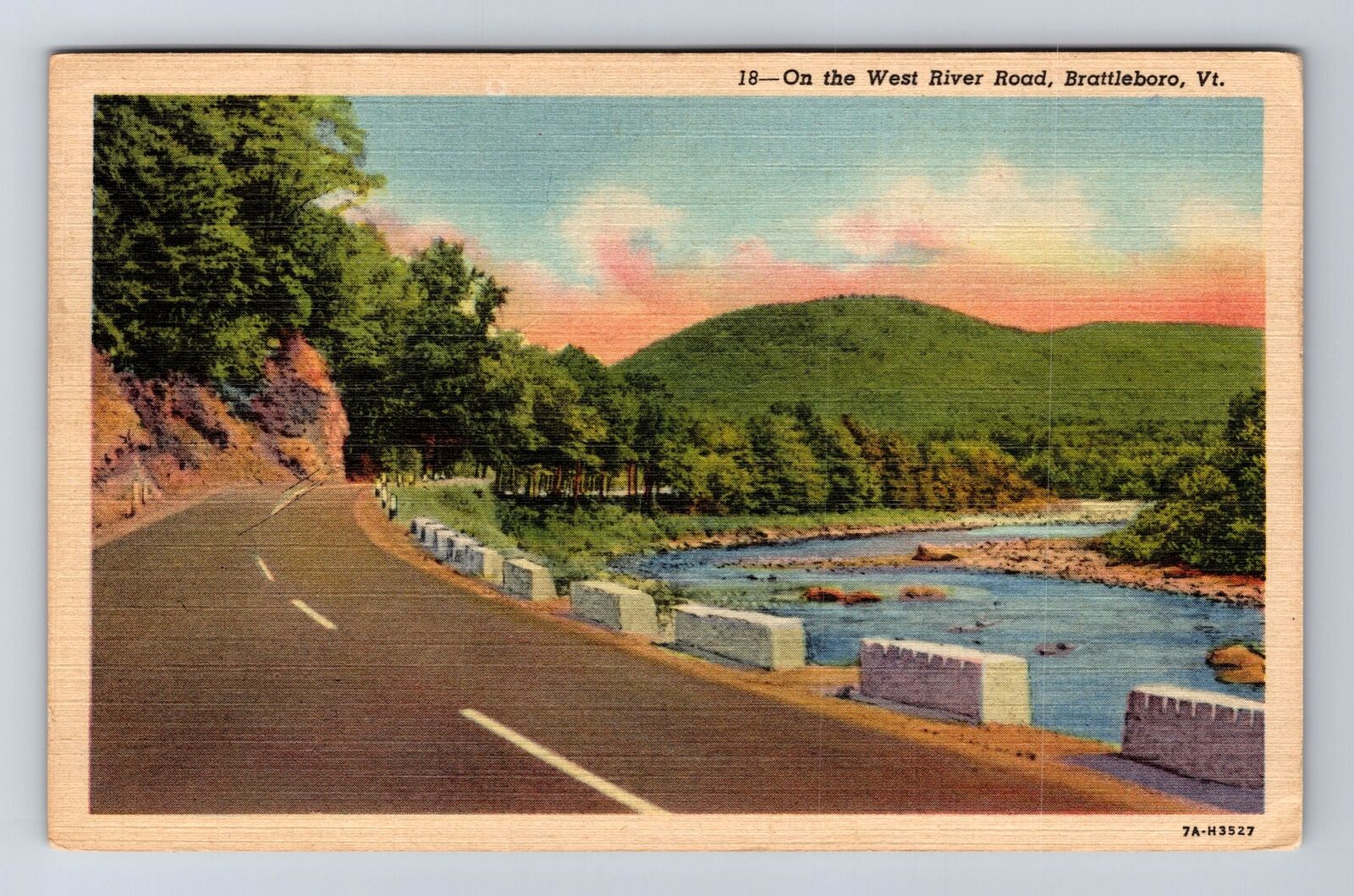 Brattleboro VT-Vermont, On The West River Road, Antique, Vintage c1959 Postcard