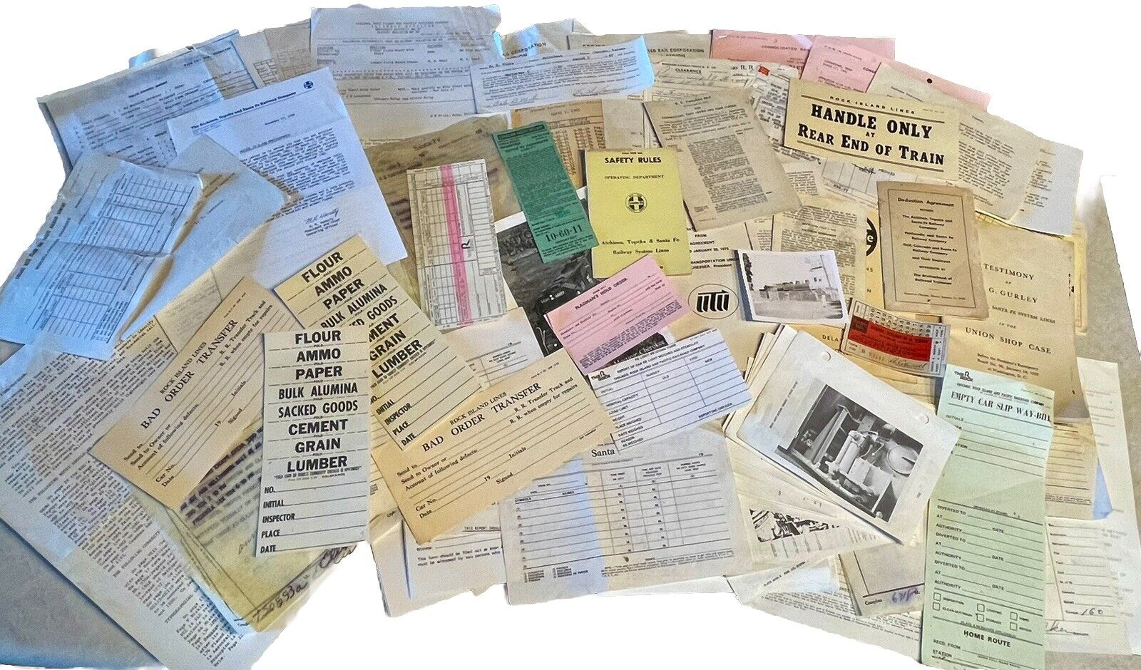 Large Lot of Vintage Railroad Ephemera Correspondents Paper Tickets Varied RRs