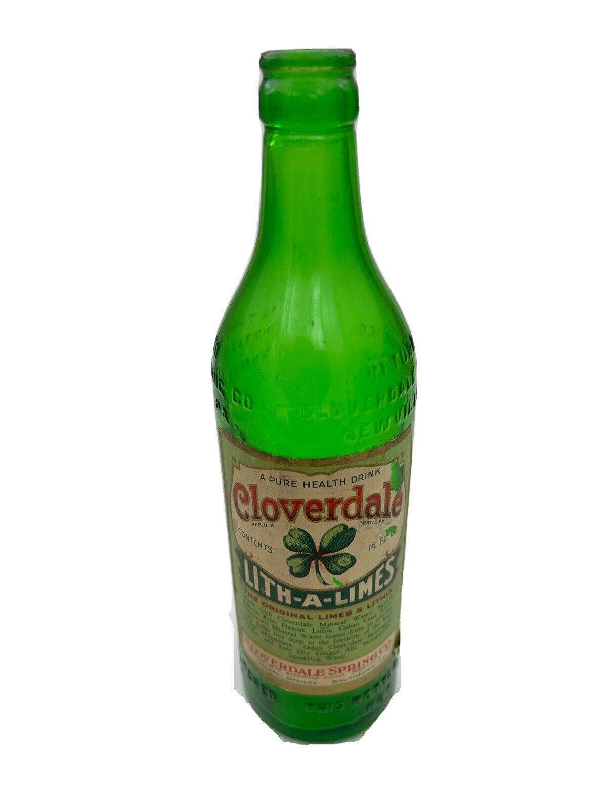 Vintage Cloverdale Lith A Limes Bottle Paper Label RARE 1930s