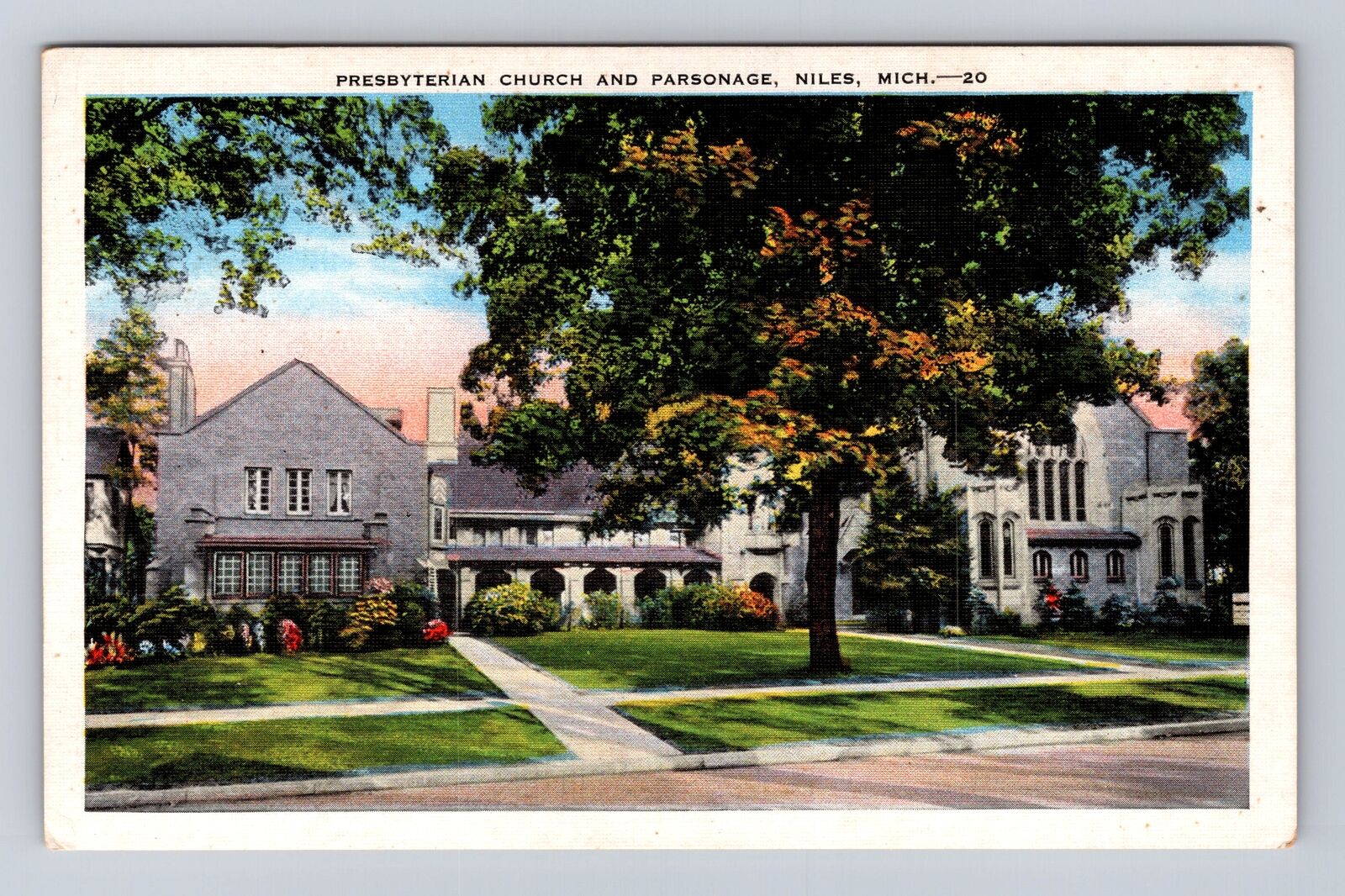 Niles MI-Michigan, Presbyterian Church And Parsonage, Antique, Vintage Postcard