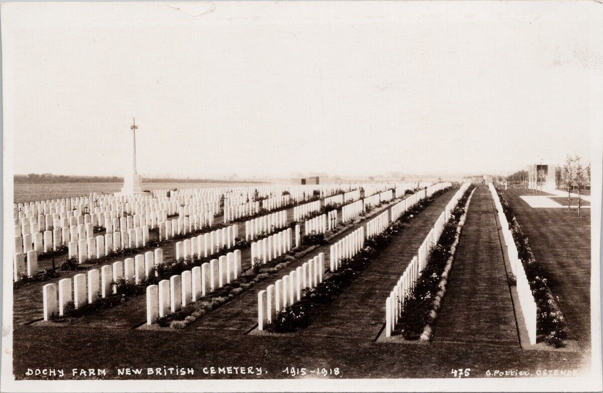 Dochy Farm New British Cemetery Belgium Military Soldiers Graves RP Postcard H55