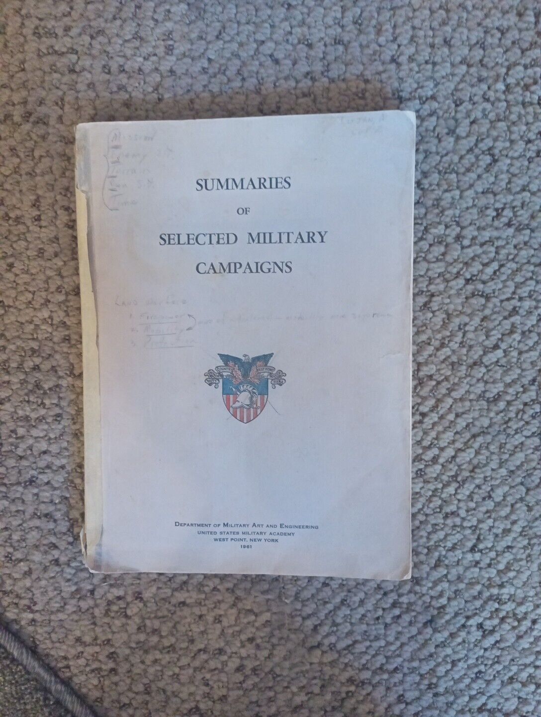 Summaries of Selected Military Campaigns 1961 West Point