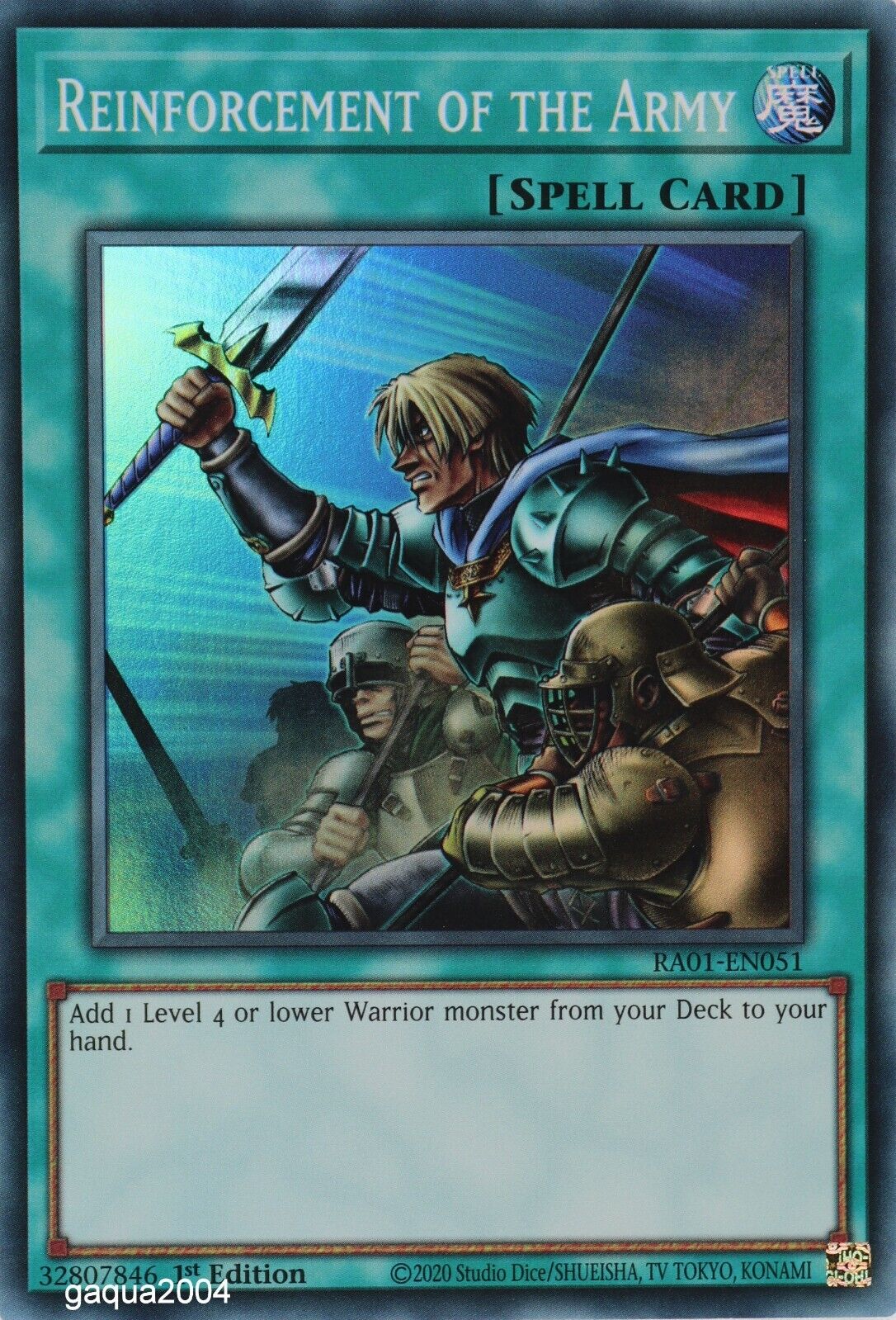 YuGiOh Reinforcement of the Army RA01-EN051 Super Rare 1st Edition