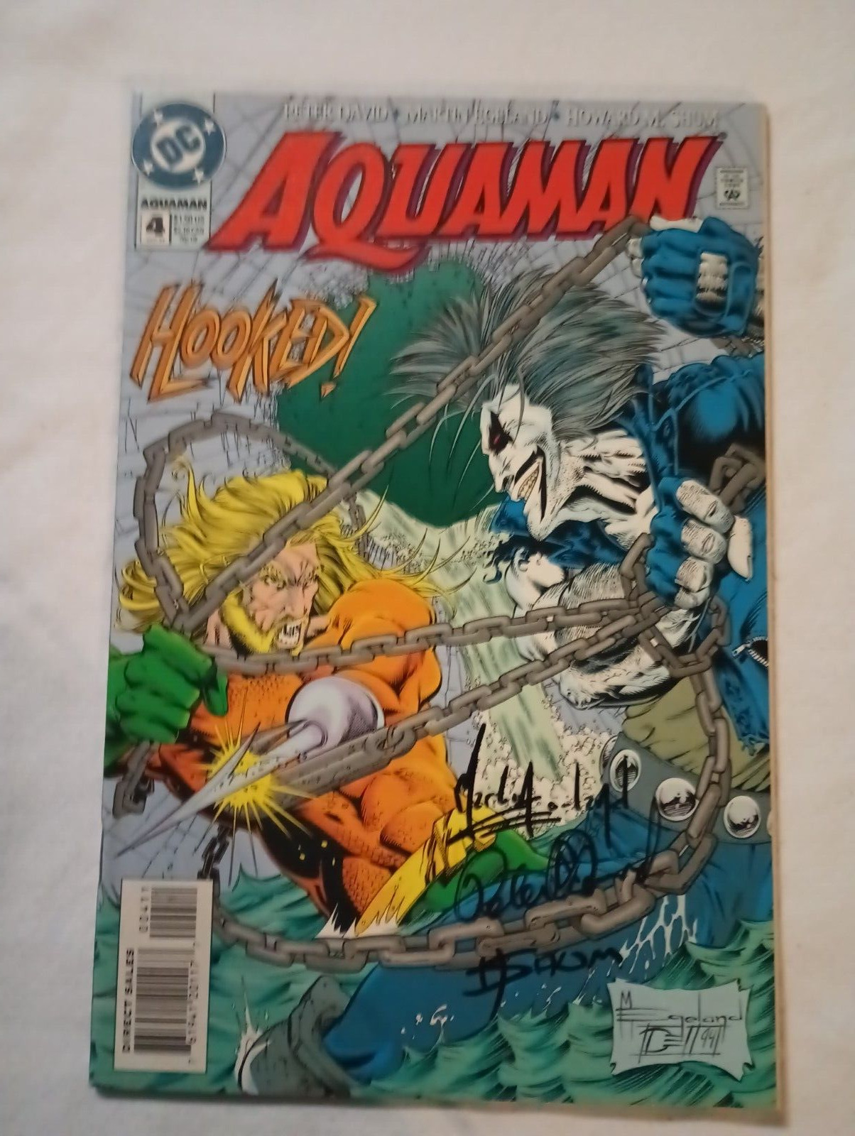 Aquaman #4 (NM) DC Comics 1994 Signed Martin Egeland, Peter David & Howard Shum