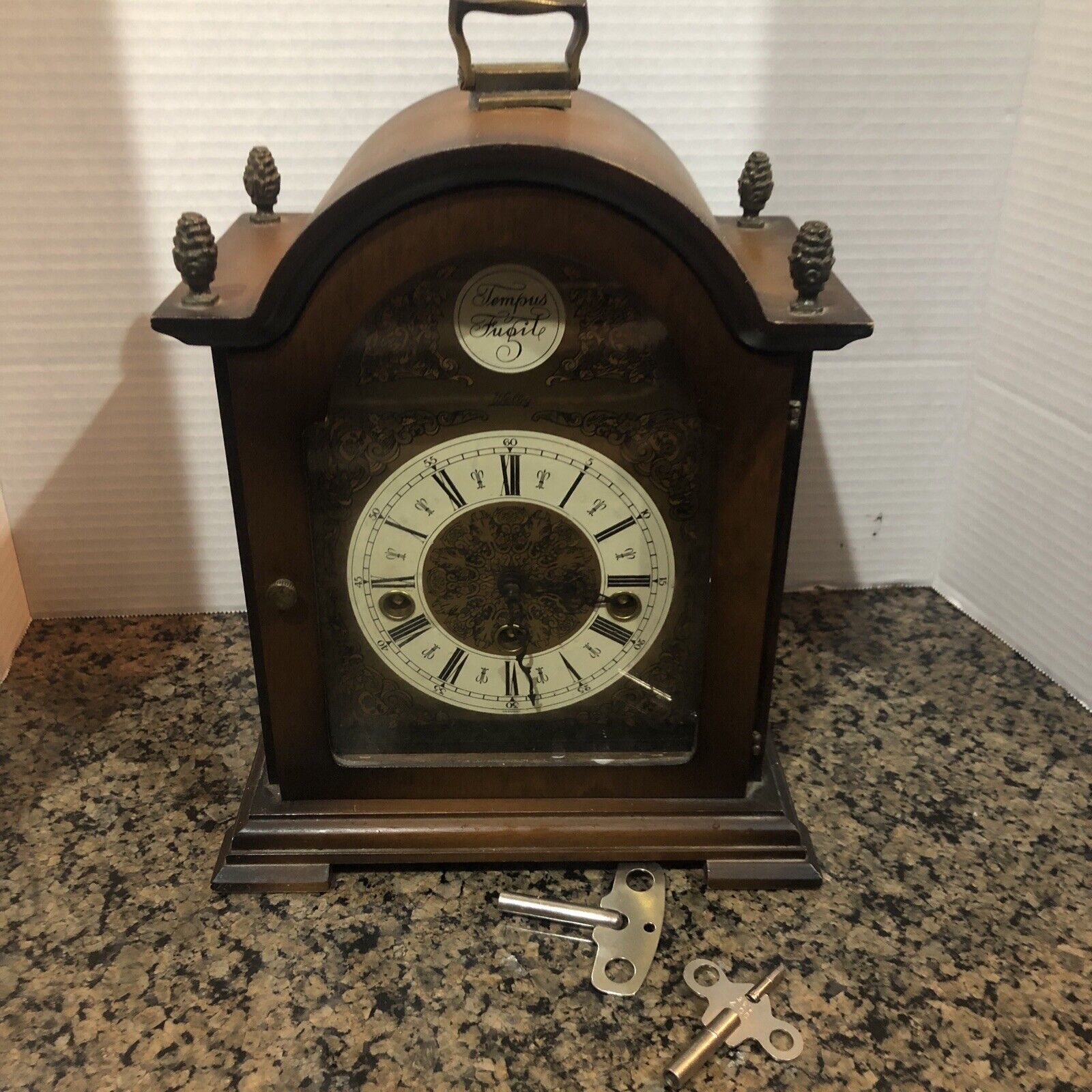 Vintage Welby Tempus Fugit Westminster Chime Mantle Clock -with Key