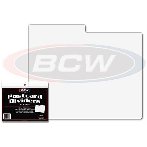 10 Packs (100) BCW Brand White Postcard Dividers Tabbed Archival Safe