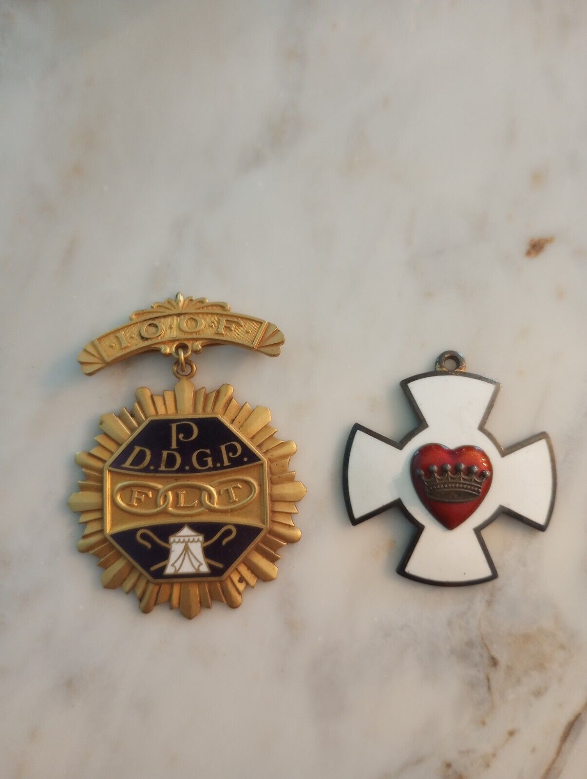 Pair Of I.O.O.F / Oddfellows Medallions / Badges / Medals