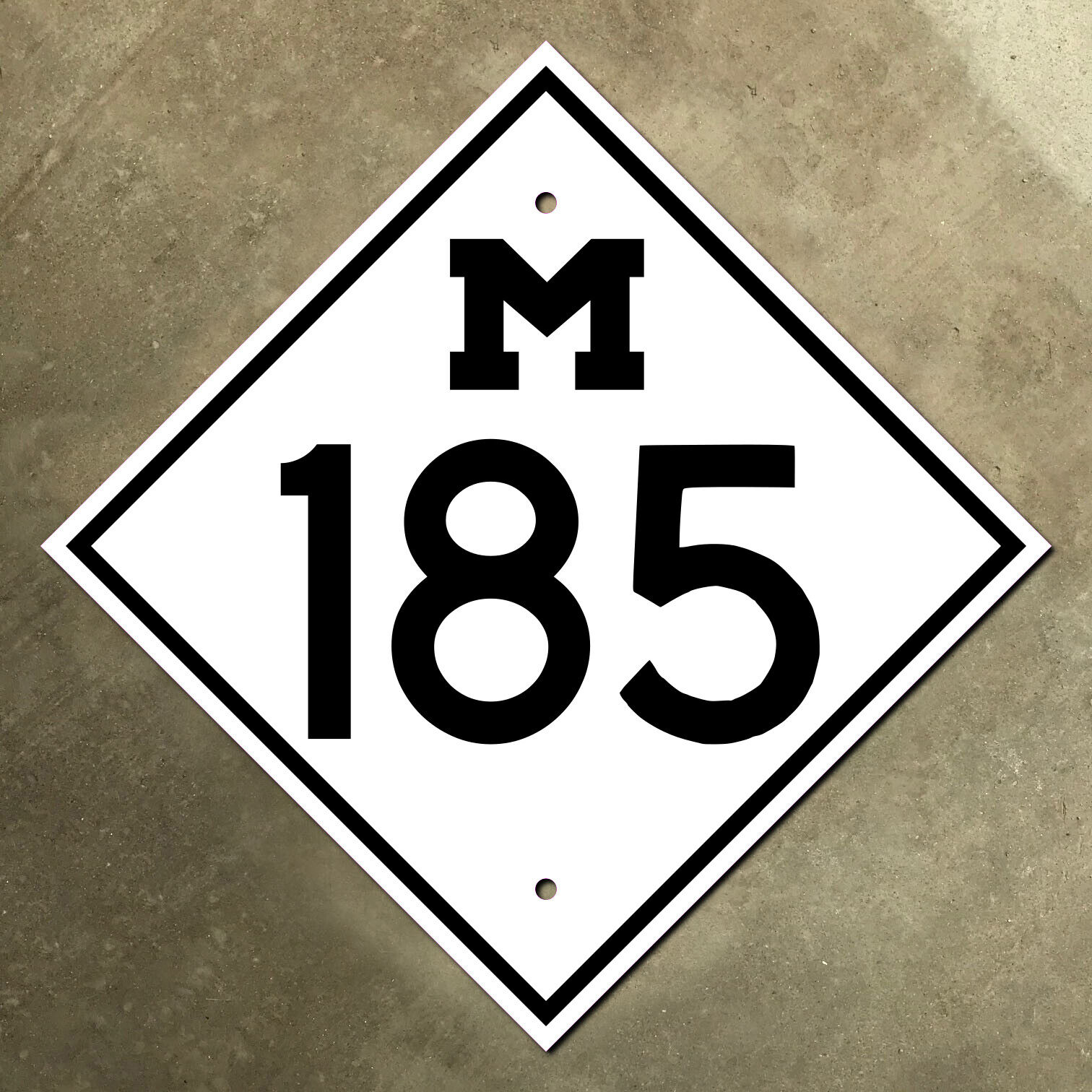 Michigan state route 185 highway marker road sign 1949 Mackinac Island