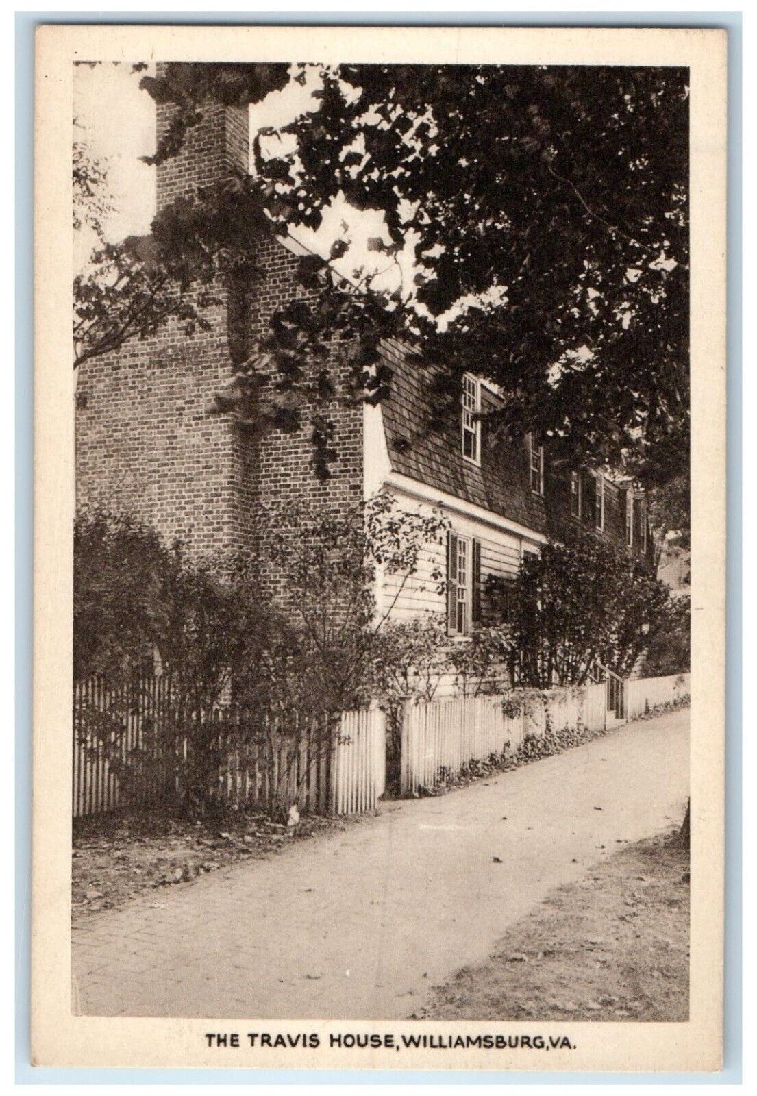 c1940 Exterior View Travis House Williamsburg Virginia Antique Vintage Postcard