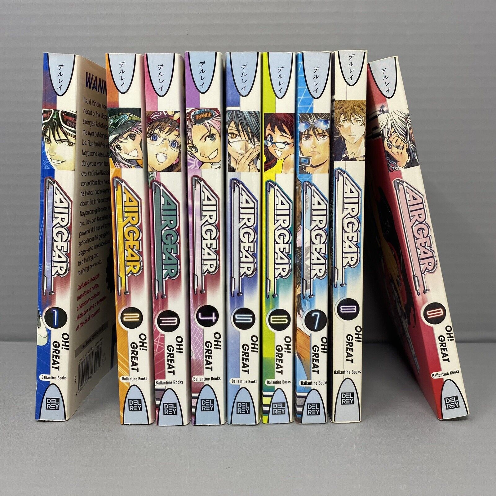 Air Gear By Oh Great Manga Graphic Novel Book Lot Vol 1-9 Del Rey English