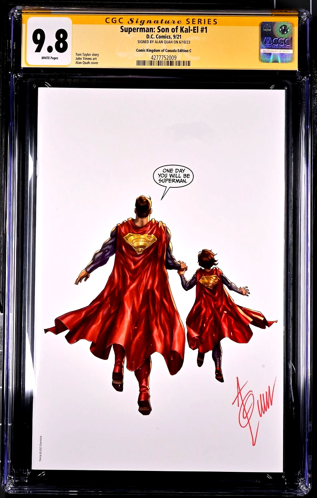 SUPERMAN SON OF KAL-EL #1 CGC SS 9.8 ALAN QUAH EXCLUSIVE VIRGIN VARIANT SUPERBOY
